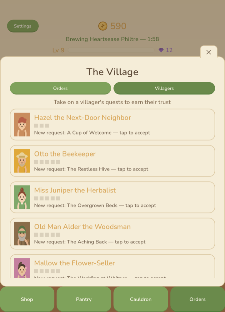 Befriend the villagers and follow their stories
