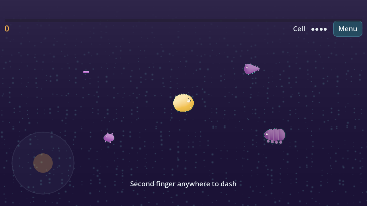 The cell: a gold speck among drifting microbes in a drop of water