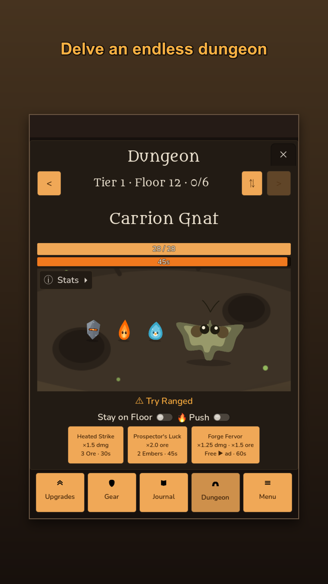 Delve the dungeon floor by floor
